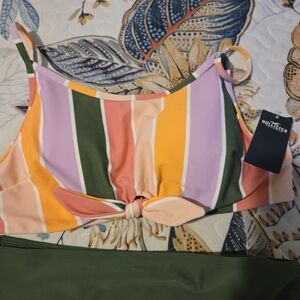 Hollister Striped Tie-Front Bikini Top - Multi